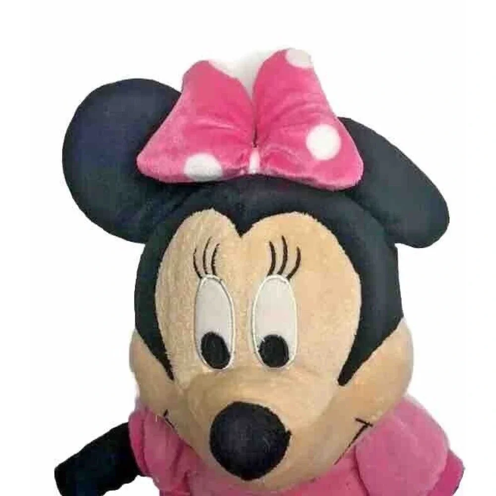Disney Store Authentic Pink Minnie Mouse Stuffed Plush Toy Pink Dress Large 23